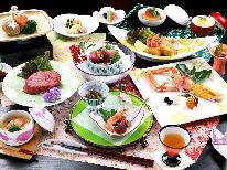 【月-tuki-】料理長特選！福島牛ステーキは極上の味！旬の食材の和会席と自家源泉の露天風呂を堪能♪