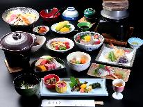 【極会席プラン】どうせ泊まるなら贅沢に・・・黒毛和牛のミニステーキがついた贅沢なご夕食（会席料理）