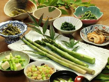 【期間限定】自然の恵み♪北信州の旬な味＜根曲がり竹＞＜山菜＞料理を味わう～1泊2食付