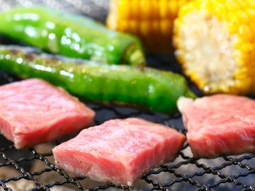 【夕暮れテラスで海を見ながら】贅沢ＢＢＱグレードアッププラン♪天然活黒アワビ×若狭牛&極厚タンステーキ！