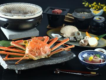 冬の味覚王『越前蟹』×海鮮焼×若狭牛♪炭火焼懐石 950g以上特特大サイズ蟹をシェアする仲良しプラン