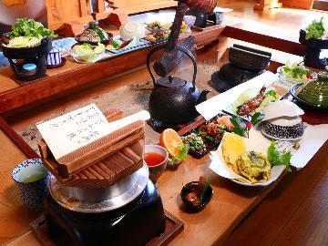 【1泊2食付き】どこも山名物！囲炉裏で食べる田舎料理。徳島の山の幸を堪能♪