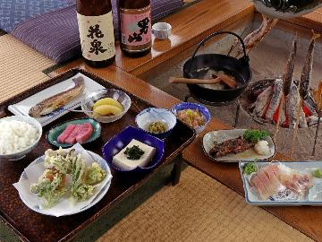 【2食付】風情ある木賊温泉と囲炉裏を囲んで絶品☆フルコースでいただく山里料理