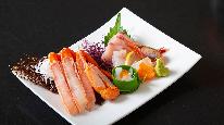 【個室食】紅蟹のお造り、焼き蟹、蟹天ぷら！◆紅ズワイを贅沢に使用したフルコース