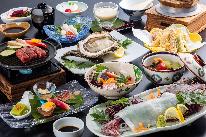 【個室食】特典付★食と遊びで海を堪能！岩ガキ付き夏の朝どれイカ姿造りコース※花ゆうみ温泉チケット付き(大人のみ)