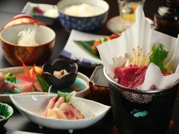 ＜和牛すきやき鍋ミニ会席☆2食付＞み～んな大好きすき焼き鍋と大山観光を満喫♪Wi-Fi有