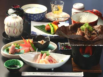 ＜大山鶏のほう葉焼ミニ会席☆2食付＞大山・鳥取・米子の観光利用に♪Wi-Fi有