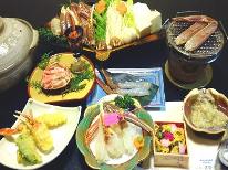 ◆日帰り昼食◆　E　冬の贅沢！オール松葉ガニ２杯フルコース【ゆでガニとセコガニ付】＜11/6～3/23＞