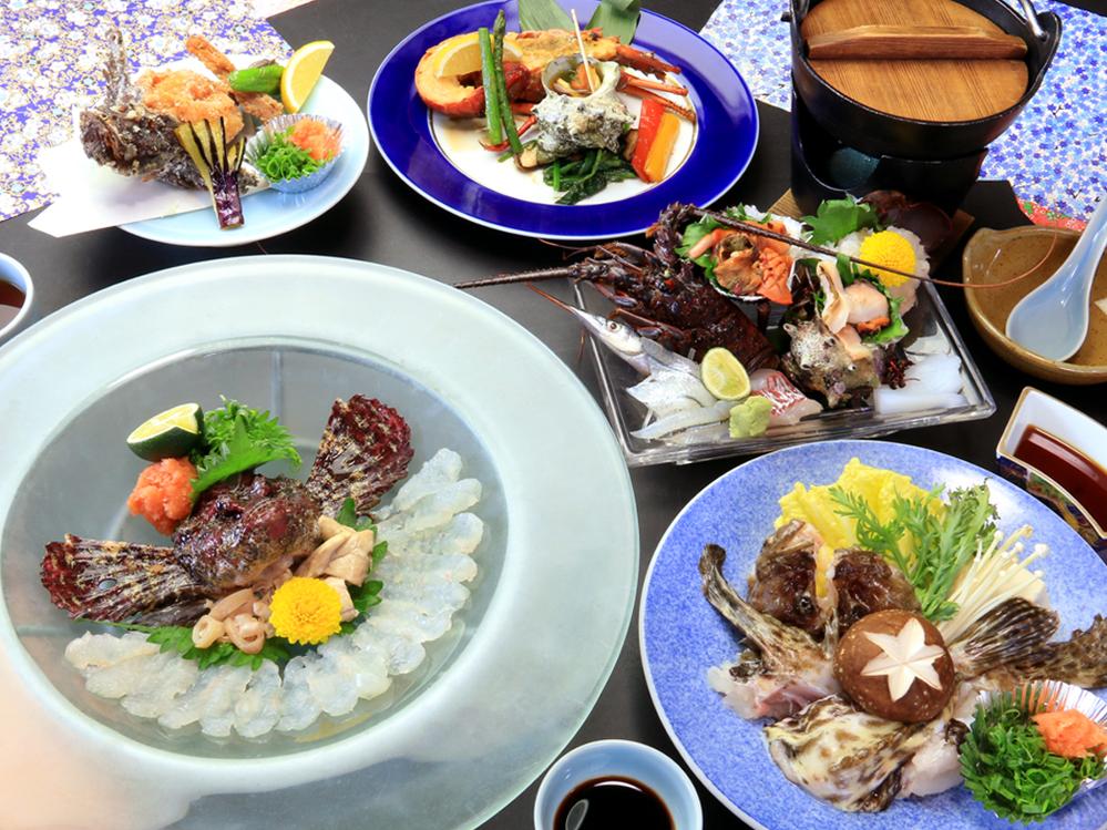 ≪宿泊≫【-松-】高級魚オコゼメイン+≪アワビor淡路牛or伊勢エビ≫から2品セレクト♪