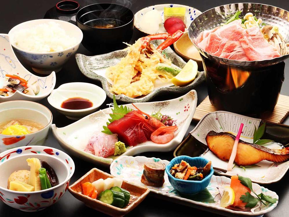 ◆スタンダードプラン◆日本海一望！上下浜天然温泉と旬の日本海を味わうおまかせ会席コース