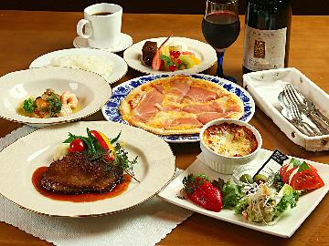 ◆プレミアムコース◆メインは上州牛のステーキ！充実のメニューが並ぶ贅沢コース【1泊2食付き】
