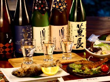 【地酒飲み比べ】歴史の残る天領日田には美味しい地酒がいっぱい！ご飯もお酒もすすむ【エノハフルコース】