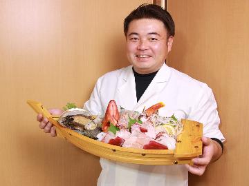 【大漁大舟盛り】壱岐の魚をたっぷり盛り込んだ大漁舟盛りグループプラン【1泊2食】《個室食》