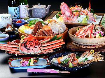 【越前ガニ福コース★+゜】タグ付越前ガニを食べよう！カニフルコースと地魚姿造りの大満足プラ