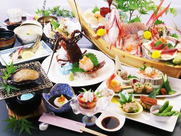 《3大グルメ》伊勢海老・あわび・舟盛付！プレミアム会席【華の舞-hana-】