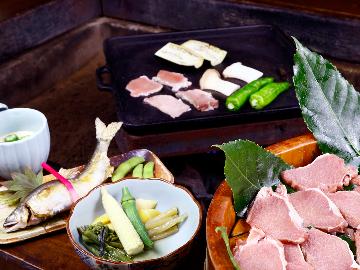 夏季限定：ジビエ鉄板焼◆ ヘルシーな鹿肉鉄板焼きと山里料理＜1泊2食付＞