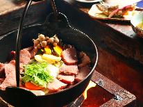 しし鍋◆囲炉裏端で囲むしし鍋☆〆はほうとうで♪山里気分満喫＜1泊2食付＞