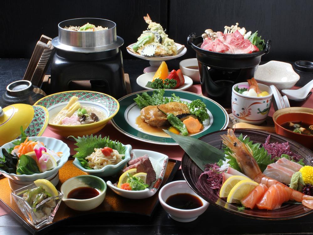 【HP限定価格】【季節の創作会席竹コース】京丹後の美食を味わう♪100％天然温泉掛け流しの久美浜温泉で癒し旅≪1泊2食付≫