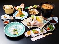 【とらふぐ御膳プラン】食感◎、旨味◎、ヒレ酒も！～新名物～高級魚 とらふぐフルコース［1泊2食付］