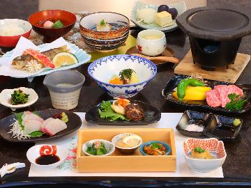 【ブランド食材】絶品！豊後牛の花崗岩焼き＆田舎会席♪四季を感じる露天風呂を満喫！