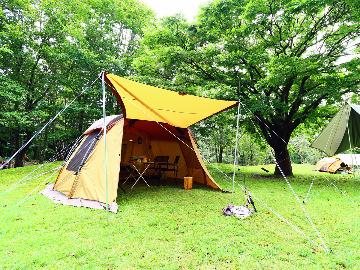 フリーキャンプ◆2021年秋OPEN！温泉宿のキャンプ庭“小会瀬の森”四季を通じて野営×スパを堪能