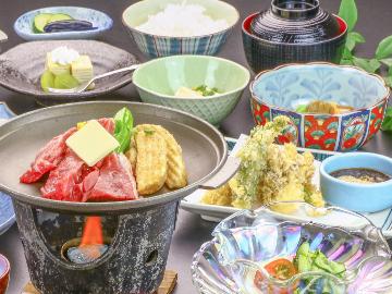 【牛陶板焼き】しっかりお肉が食べたい方はこちら♪魚沼産コシヒカリと味わう牛陶板ステーキ★