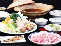 【選べる鍋】自家製のお米に合う♪豚みそ鍋or鴨鍋【二食付き】