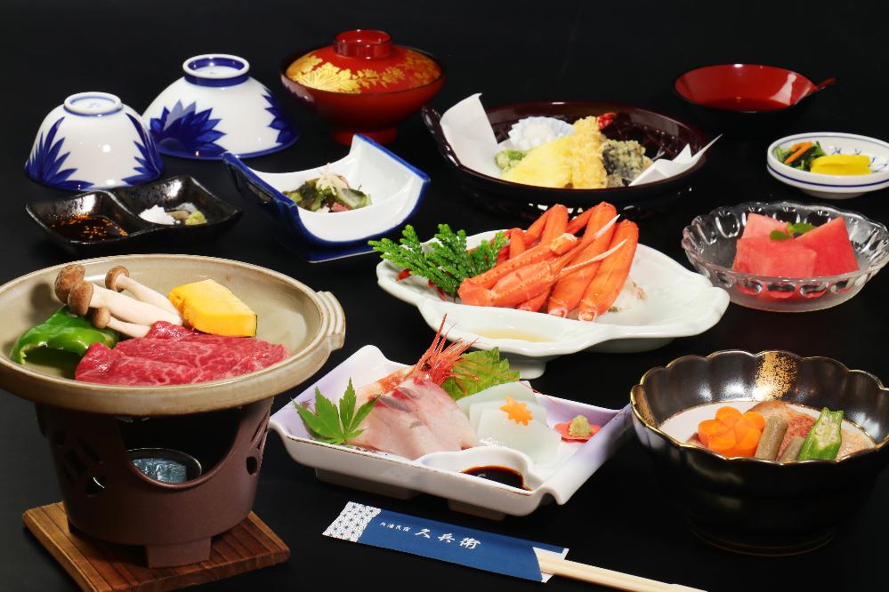 よくばりプラン♪海の幸もお肉も食べたい方必見！海鮮料理+但馬牛の陶板焼き【1泊2食付】