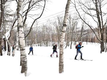 【スキーモ体験ガイド付】360度の景色を楽しむ☆ランチ付！４時間コース（レンタル料込）３食付