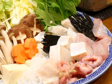 【クエ鍋コース～梅～】クエを一度食べたらほかの魚はもうクエん！和歌山のクエを贅沢に鍋にしました
