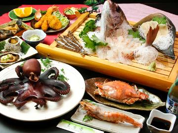 【日帰り◆夕食付き】鮮度抜群！まる甚の島料理を満喫♪