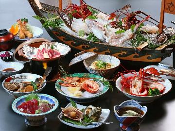 ≪美し国≫地３種・鮑・伊勢えび舟盛☆伊勢えび塩焼付