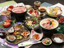 【グレードアップ】三大肉★ 鴨すき焼き × 馬刺し × 牛陶板焼  -特典付-［個室食］