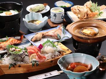 【スタンダード】獲れたてアワビの踊り焼き×新鮮地魚お造りー2食付ー