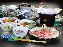 【豚しゃぶプラン】山形のブランド豚≪庄内豚≫のしゃぶしゃぶプラン◇無料貸切風呂あります！