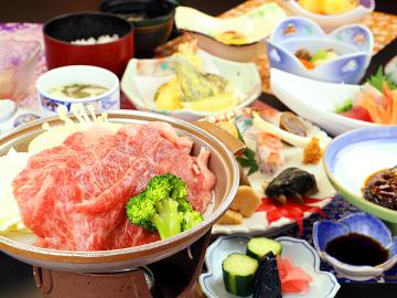 【特選】福島牛を堪能！！季節の素材満載の和食膳と源泉かけ流しの大露天風呂で温泉を満喫♪
