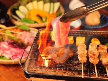 【2食付】自家栽培の採れたてお野菜がイチオシ～七輪を囲んで古民家土間BBQ～