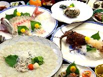平日限定特典付【冬の３大味覚】≪ふぐのてっさ＆アワビ＆伊勢海老≫最高の欲張りプラン♪ [1泊2食付]