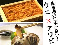 【特選赤ウニ×アワビ】豪華2大味覚を贅沢海鮮会席で至福のひとときを♪1泊2食付