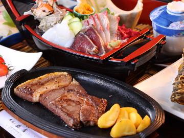 【グレードアップ】伊勢海老活造り（※2名様以上～）、船盛りに黒毛和牛陶板焼きなど豪快な「松」コース