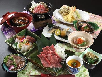 「Ａ５クラスの黒毛和牛のすき焼き」&「鯉のうま煮」のＷメイン≪1泊2食≫