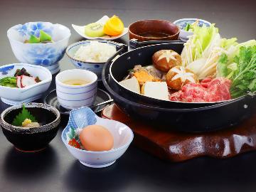 ★【すき焼きプラン】はなわ牛を贅沢に使った乙女姫風すき焼き♪ブランド牛の旨味と甘みを堪能！