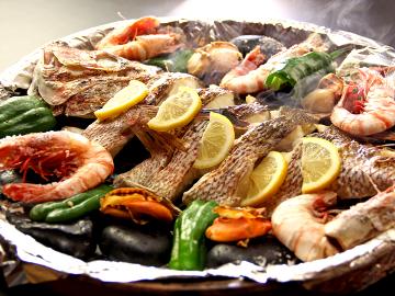 ★当館人気No.1！★淡路島名物【宝楽焼き付コース】当館目の前は海！