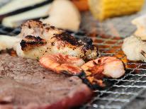 【グランピング2食付】夕食のBBQはグランピング食事棟にご用意！お肉や海鮮、焼きそばなど♪