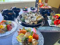 【初夏限定】伊根産岩ガキ〝夏珠〟＆京都黒毛和牛Ｗ陶板焼コース【朝食付】