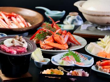 【秋限定】味覚の秋を堪能！但馬牛ステーキ×カニ刺し付き香住ガニコース【1泊2食付】