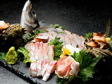 【地魚造り盛り付き】日本海の春だから旬を楽しむ！新鮮な魚介☆白えび&香住ガニ【個室食】【1泊2食付】
