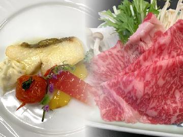【福福】常磐もの平目のムニエル☆和牛しゃぶしゃぶの2品＋お造り付き贅沢プラン♪
