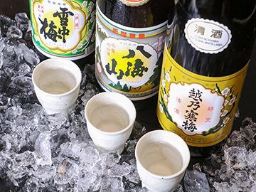 【新潟地酒飲み比べ】若女将厳選☆異なる酒蔵の代表的な地酒3種を味わおう！