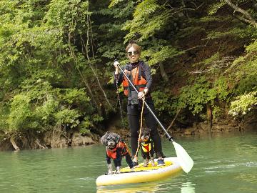 夏限定☆DOG SUP☆愛犬と楽しむ板室ダム湖上散歩～地産地消欧風コース料理～